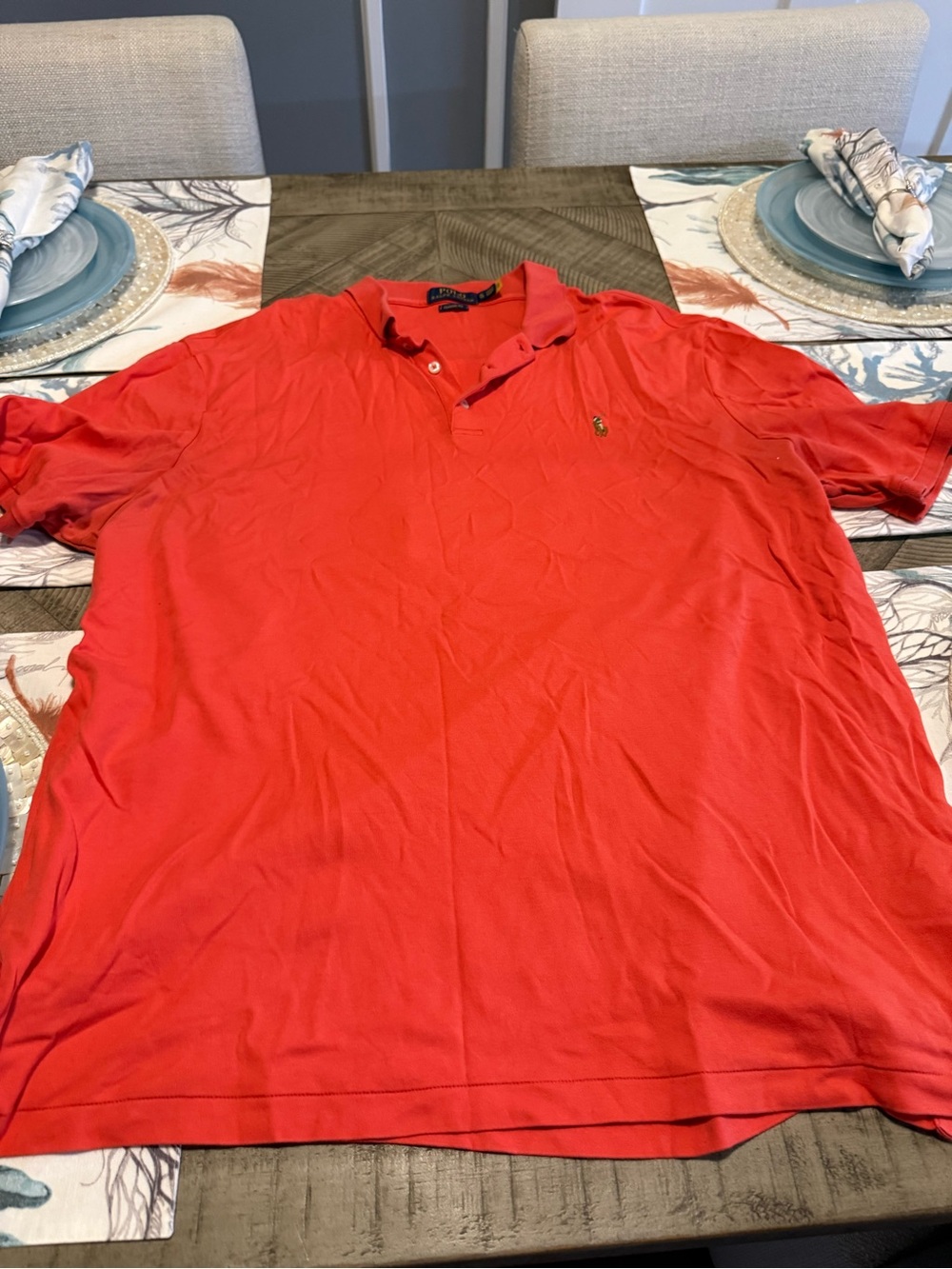 Polo by Ralph Lauren Men's Orange Sunburst Short-Sleeve Polo Shirt